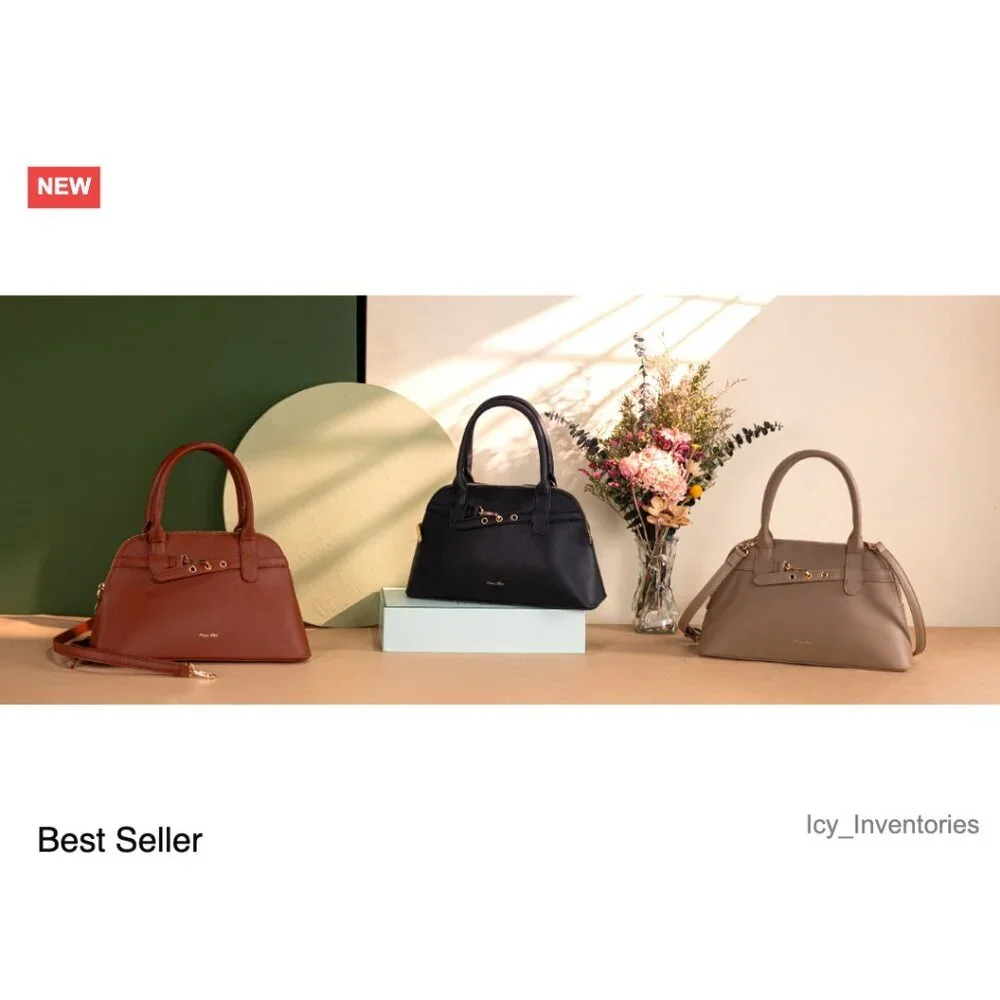 Textured Dome Satchel Crossbody Bag with Detachable Shoulder Strap